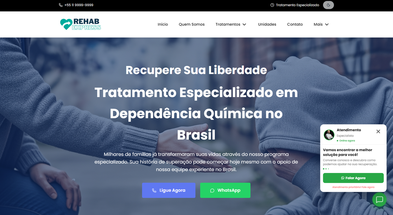 Preview de Template Clínica Terapêutica + Admin