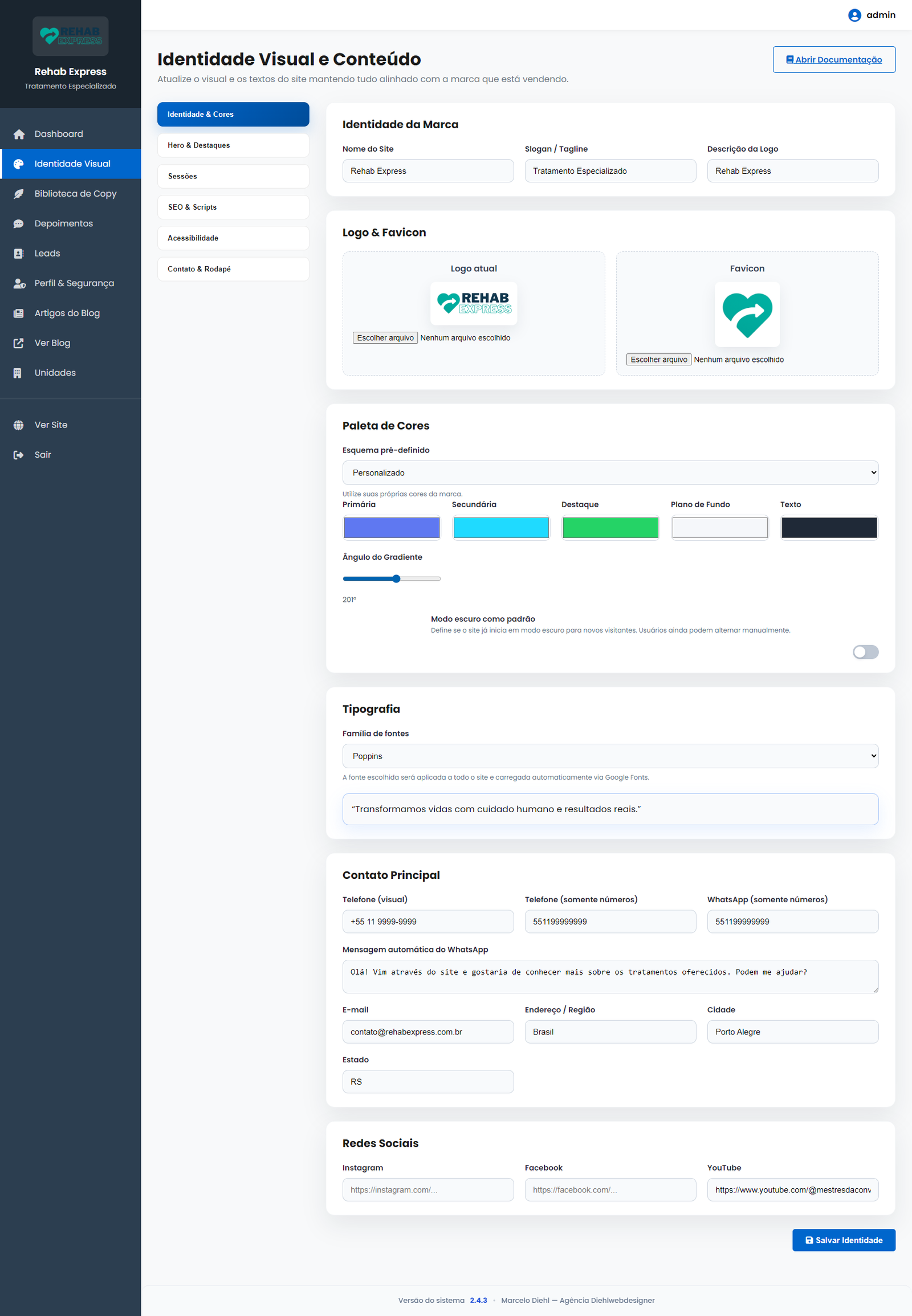 Miniatura do template Template Clínica Terapêutica + Admin