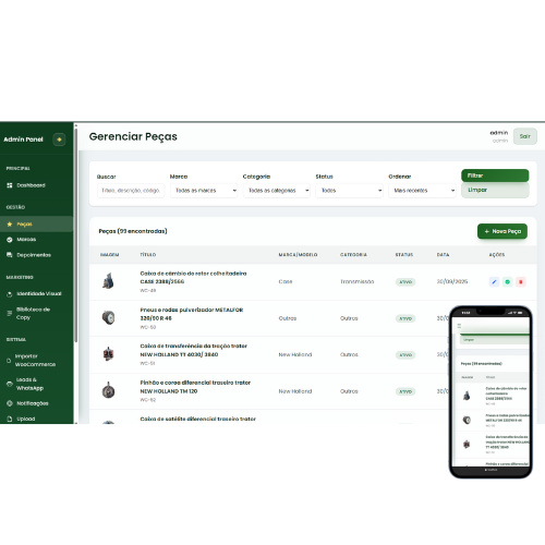 Miniatura do template Template Peças para Tratores Pro